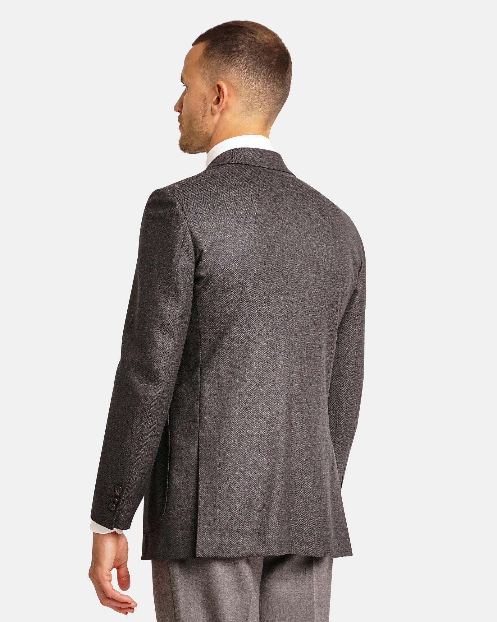 Mod 2 - Flannel Herringbone Jacket Grey - Blazers - Cavour